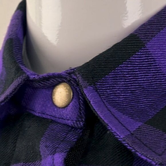 RIDERACT® Women Flannel Shirt with Long Sleeve Summer Purple Large Shirt - Picture 7 of 13